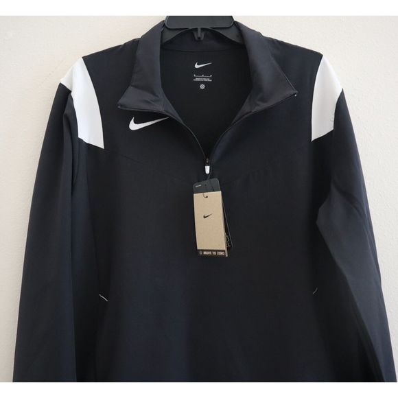 Nike ZDJ4924 Men's Sz M Black 1/4 Zip Lightweight L/S Pullover Coach's Jacket - Picture 3 of 8